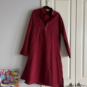 Men’s Embroidered Red Kurta Shalwar (2 Pieces)